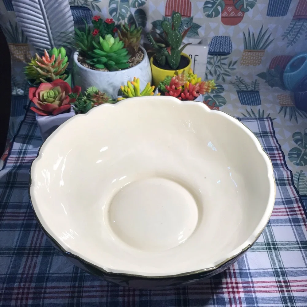 Vintage 1950 Franciscan Desert Rose Large Salad/Serving Bowl Scalloped Rim. - Picture 9 of 12